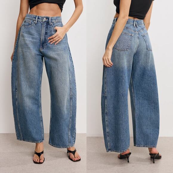 NWT Good American Good Extreme Barrel Jeans High Waisted Loose Fit Size 8/29 - Picture 1 of 10